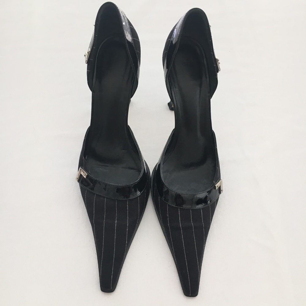 Black Pin Stripe 3” Heels